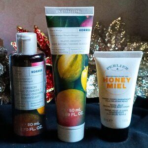 Korres Guava Mango Body Cleanser & Body Butter and Perlier Honey Miel Body Cream